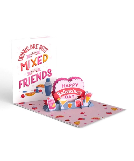 Mixed Drinks Galentine’s Day Pop-Up Card